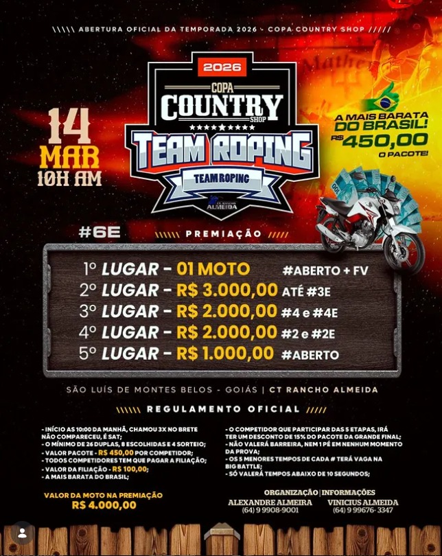 Copa Country Team Roping em São Luiz de Montes Belos (GO)